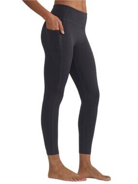 High Waist Compression Leggings with Pockets 25" Inseam Tummy Control Yoga Pants